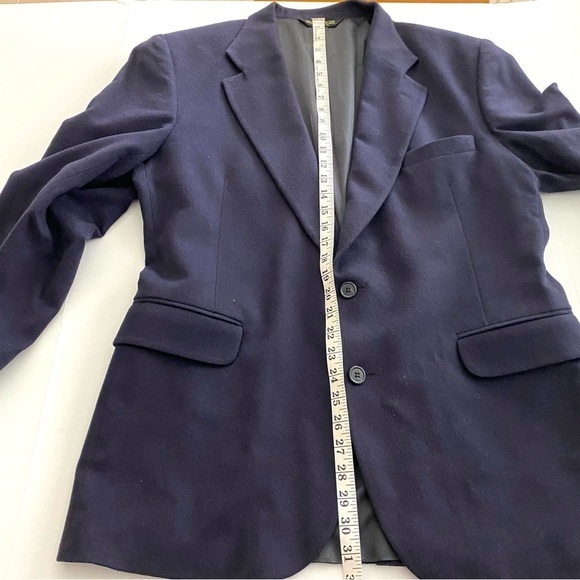 Vintage Navy Cashmere Sport Coat Blazer Jacket M-L - Picture 11 of 13